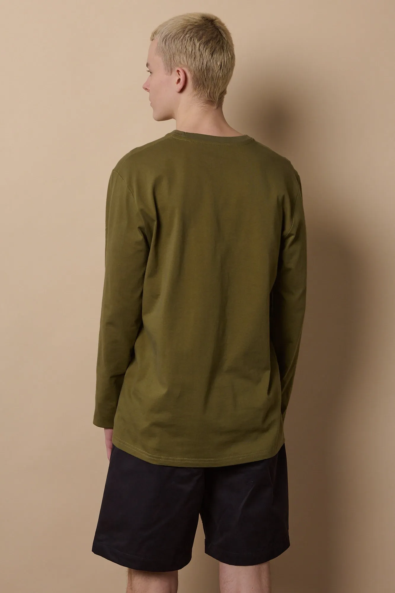 Men's Long Sleeve T Shirt - Olive