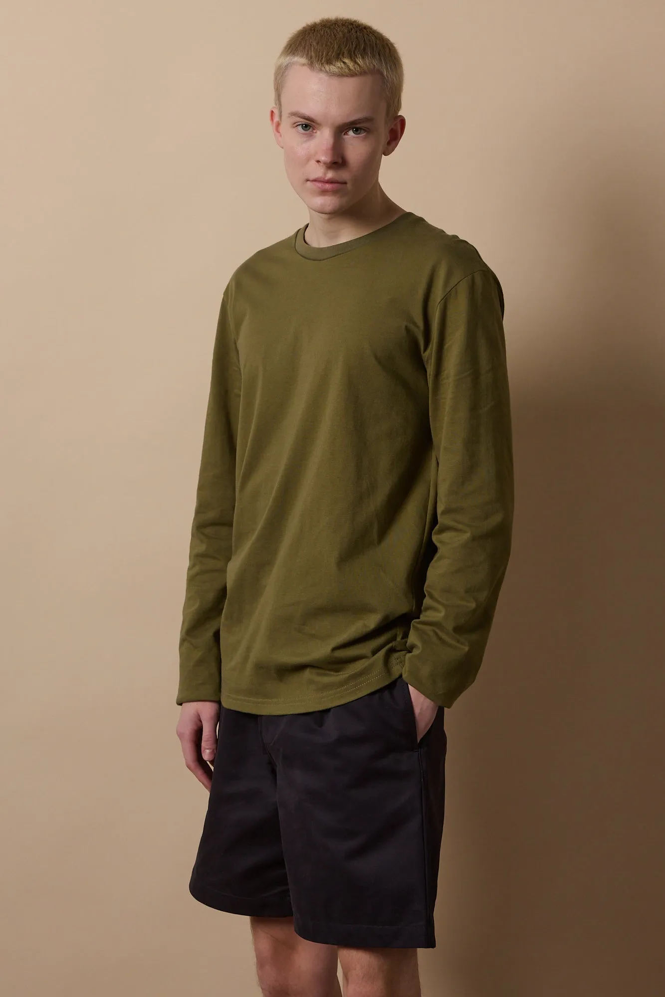 Men's Long Sleeve T Shirt - Olive