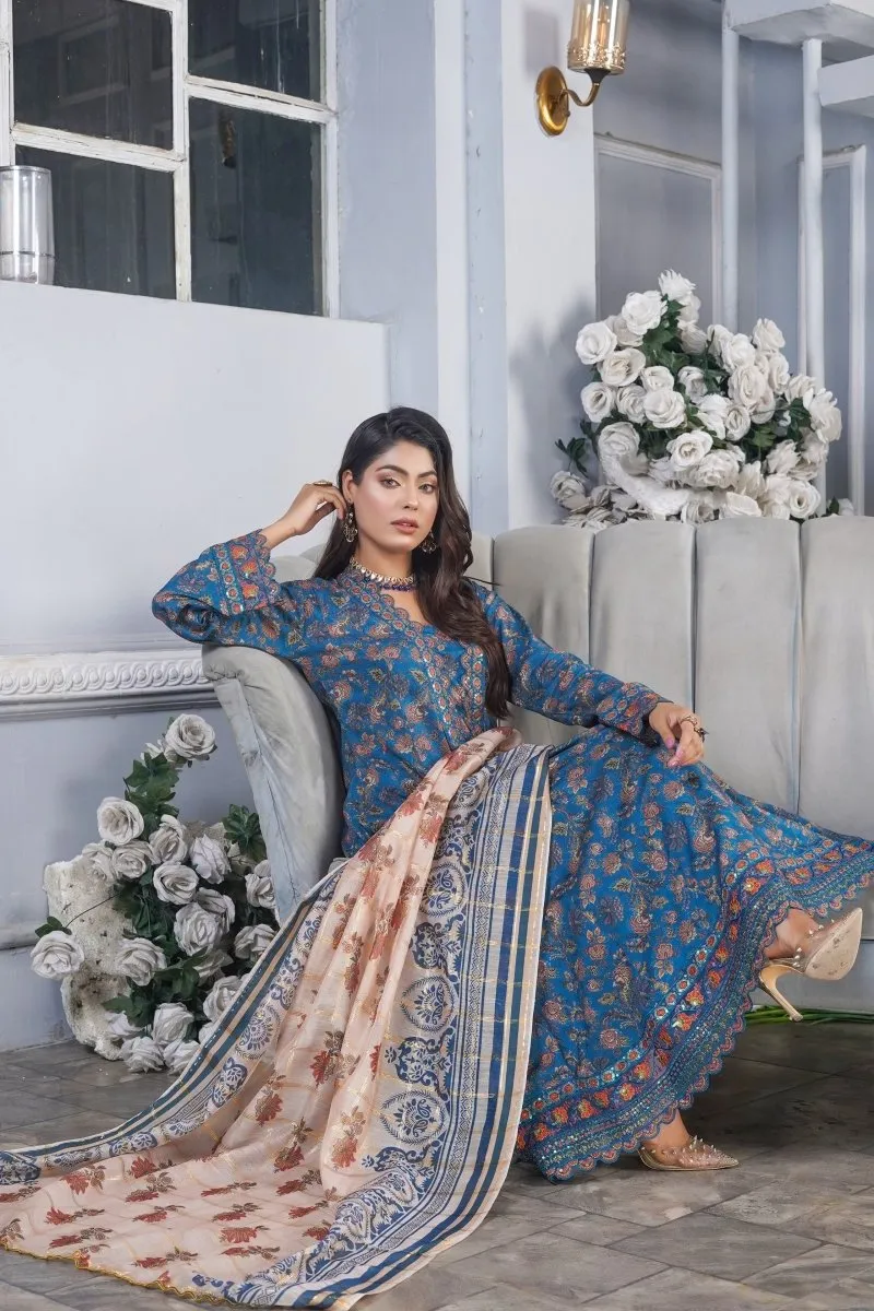 Munira Lawn 3 Piece Pakistani Frock MUN561