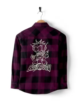 Pit - Kids Oversized Flannel Shirt - Black/Purple