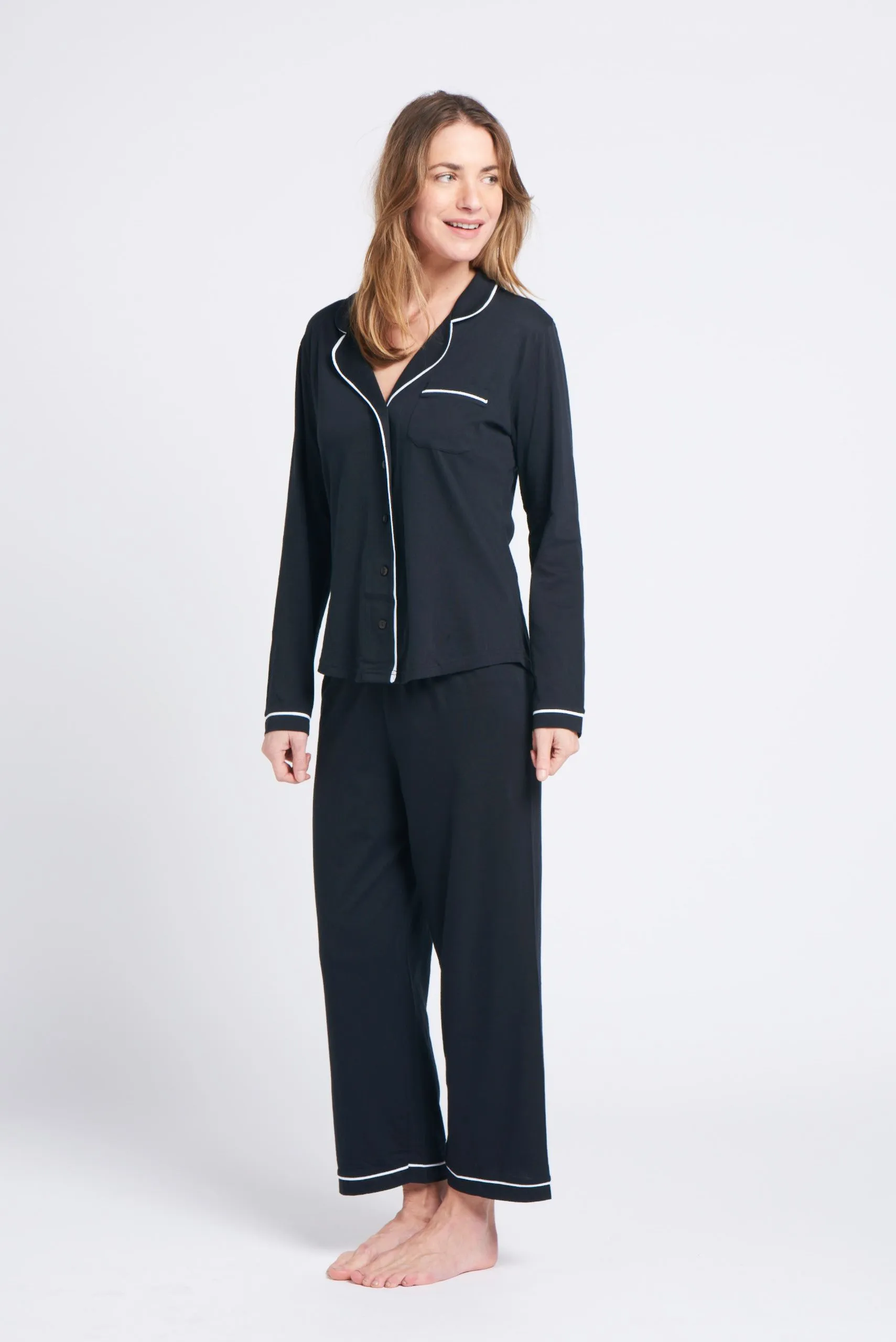 Portsea PJ Set Long Black