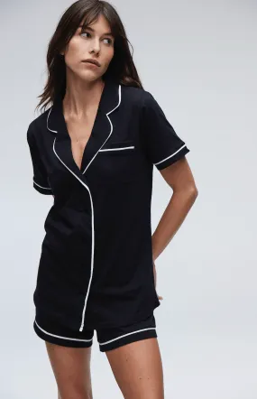 Portsea Short Sleeved PJ Set Black