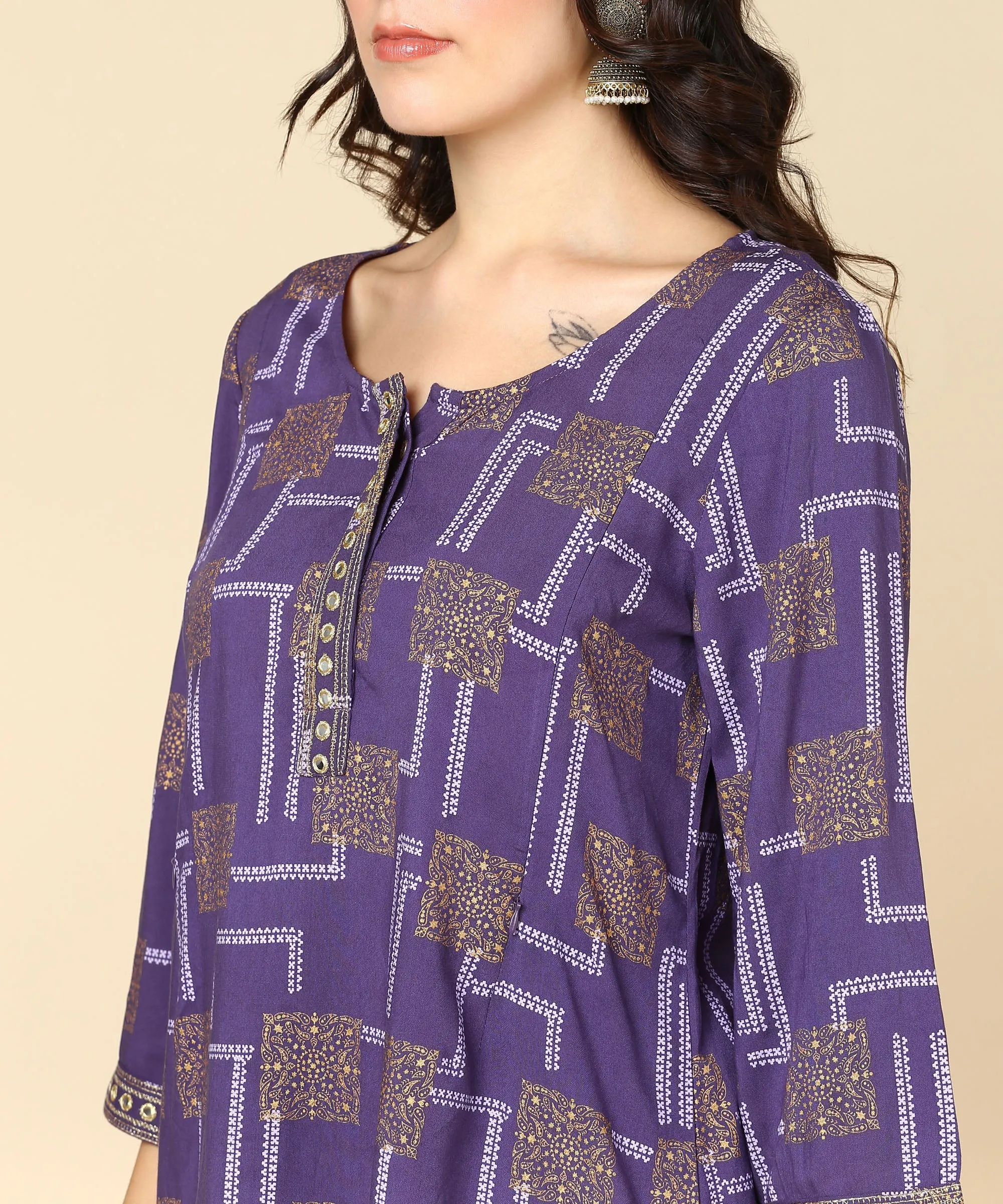 Purple Maternity Top with Pocket