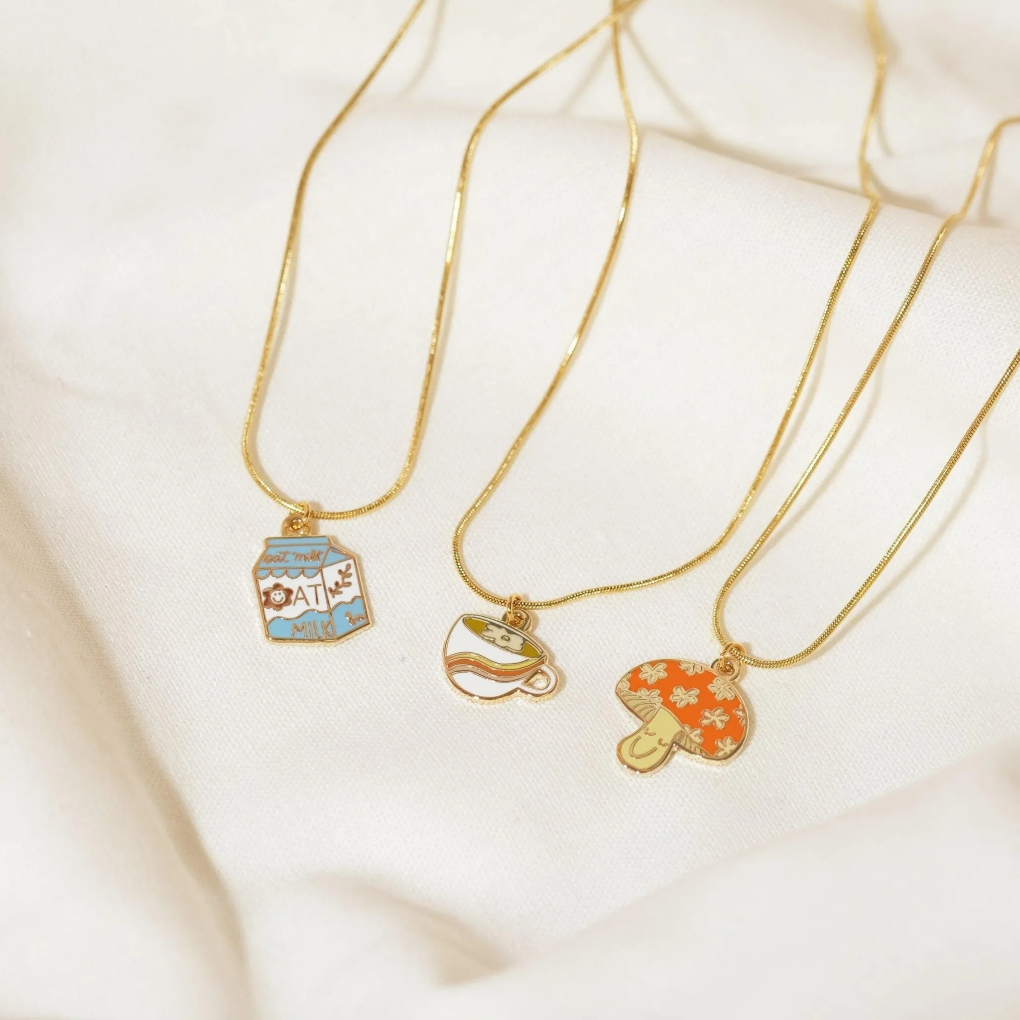 Rainbow Daisy Coffee Latte Charm Necklace