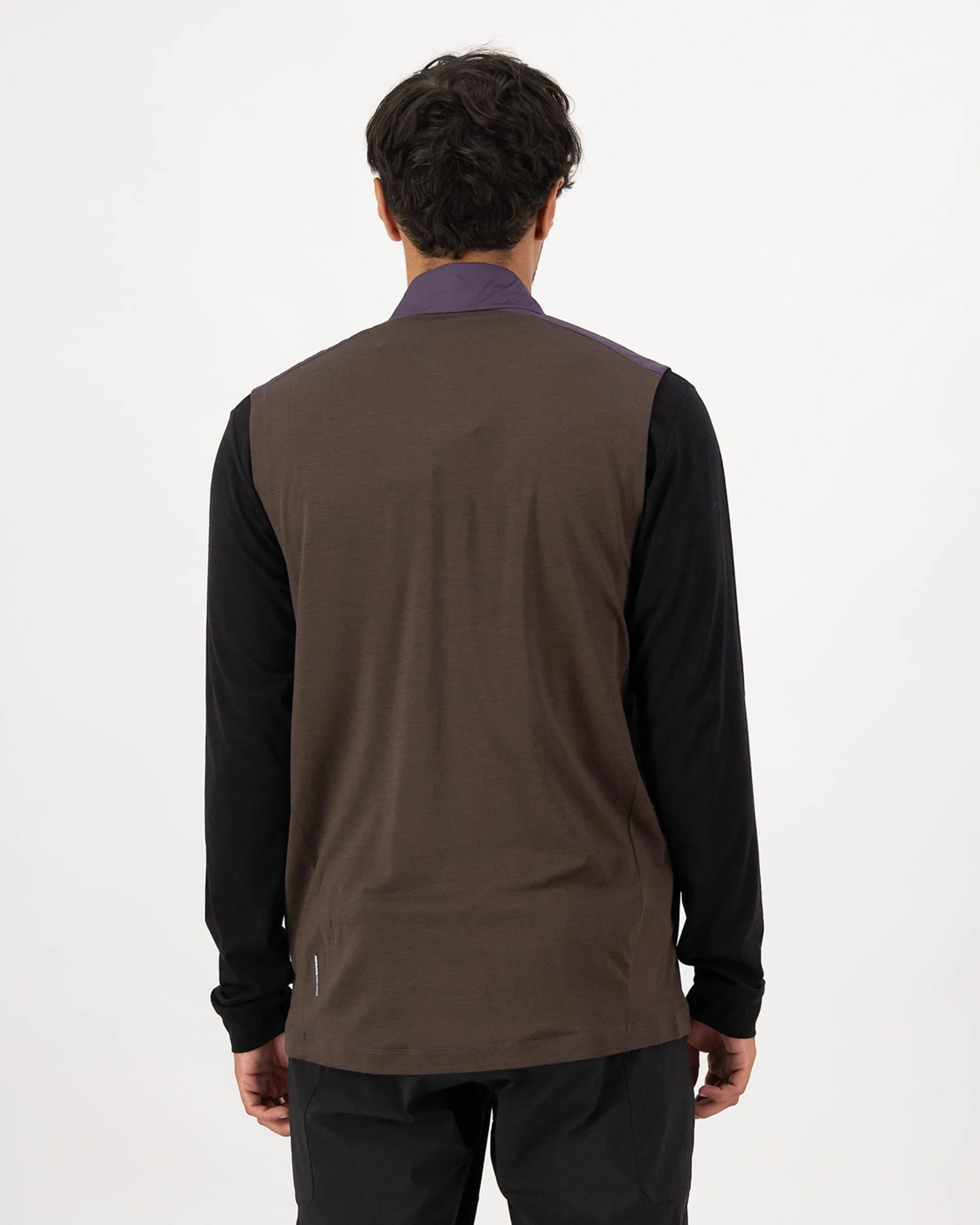 Indigo and Cedar Redwood Merino Wool Wind Vest