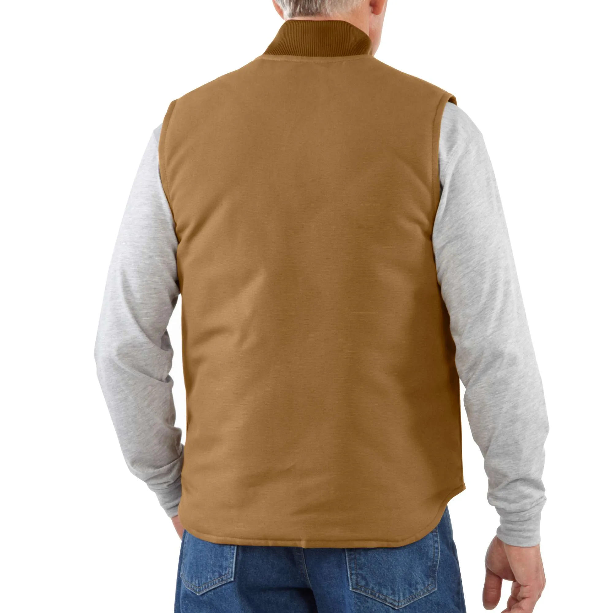 Relaxed Fit Firm Duck Insulated Rib Collar Vest