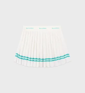 Serif Logo Pleated Skirt - Coconut/Caribbean