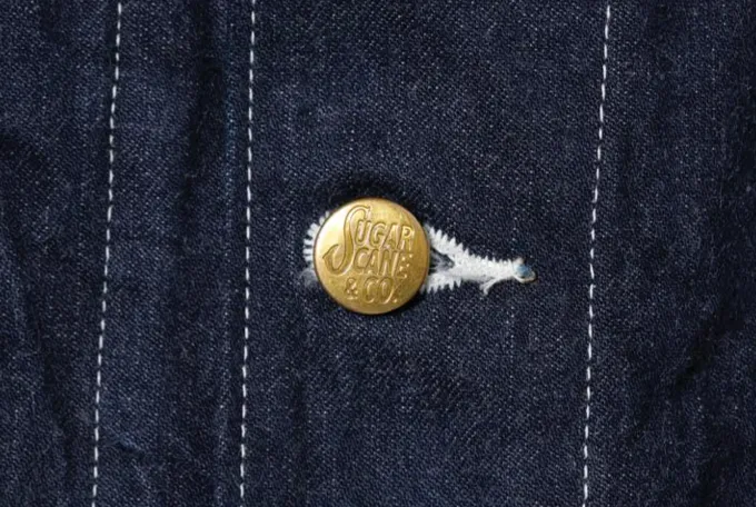 Sugar Cane, 1920's Work Coat, 11oz Blue Denim