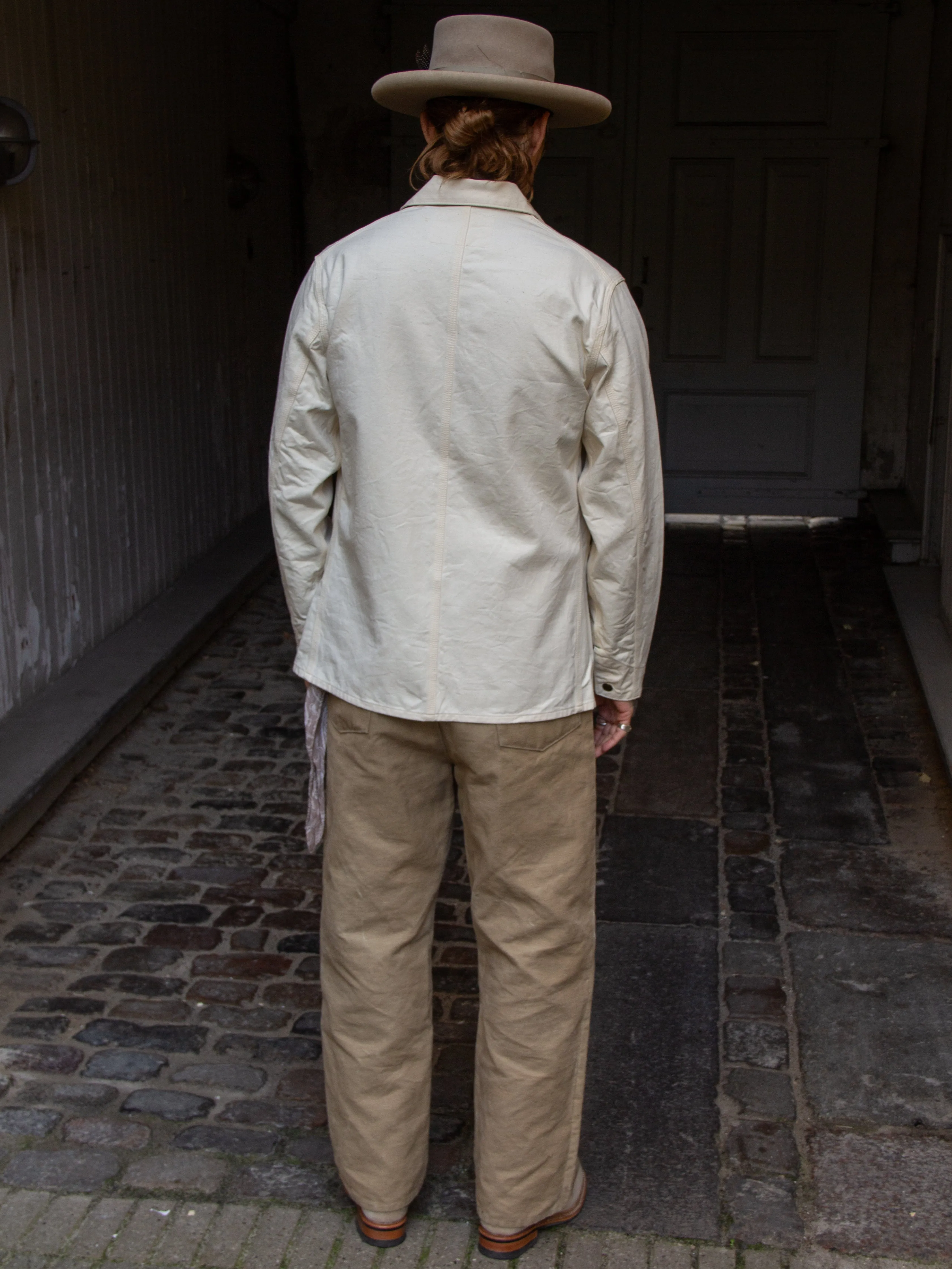 Sugar Cane, 1920's Work Coat, Natural White