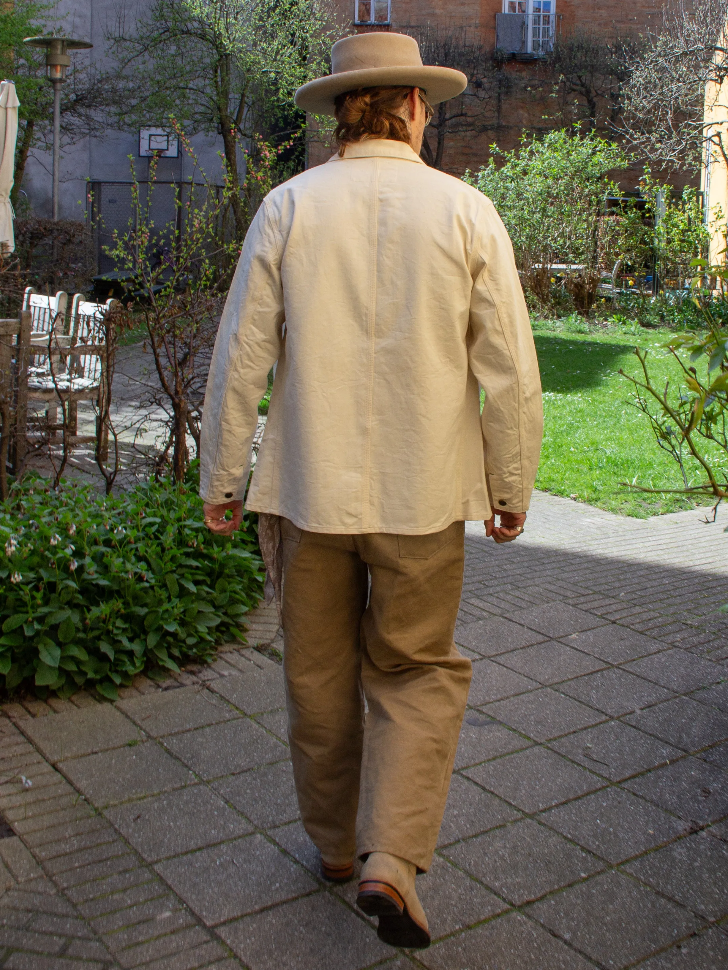 Sugar Cane, 1920's Work Coat, Natural White