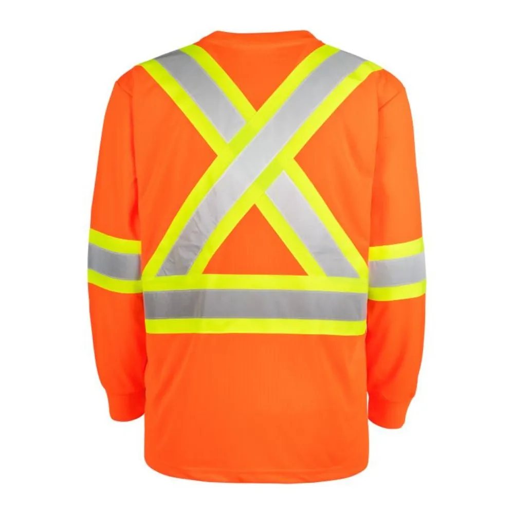 Terra Hi-Vis Long Sleeve Work Shirt 116525or - Orange