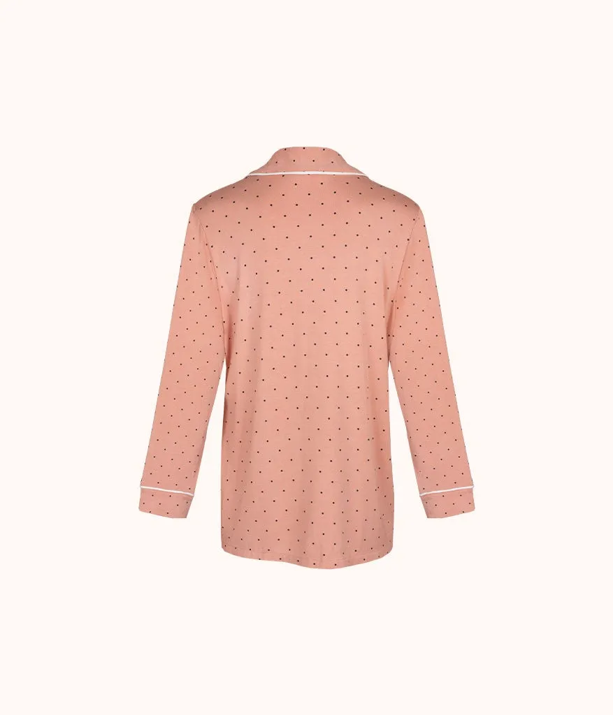 The All-Day Lounge Shirt - Print: Pepper Dot/Shell Pink