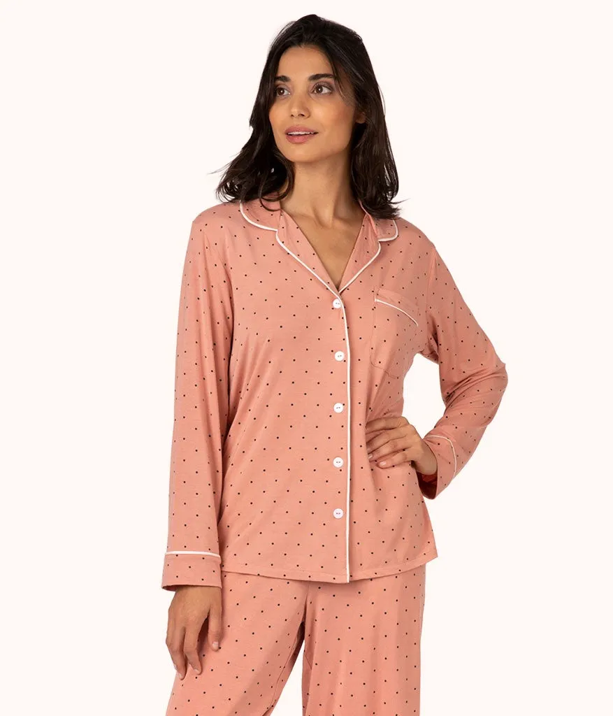 The All-Day Lounge Shirt - Print: Pepper Dot/Shell Pink