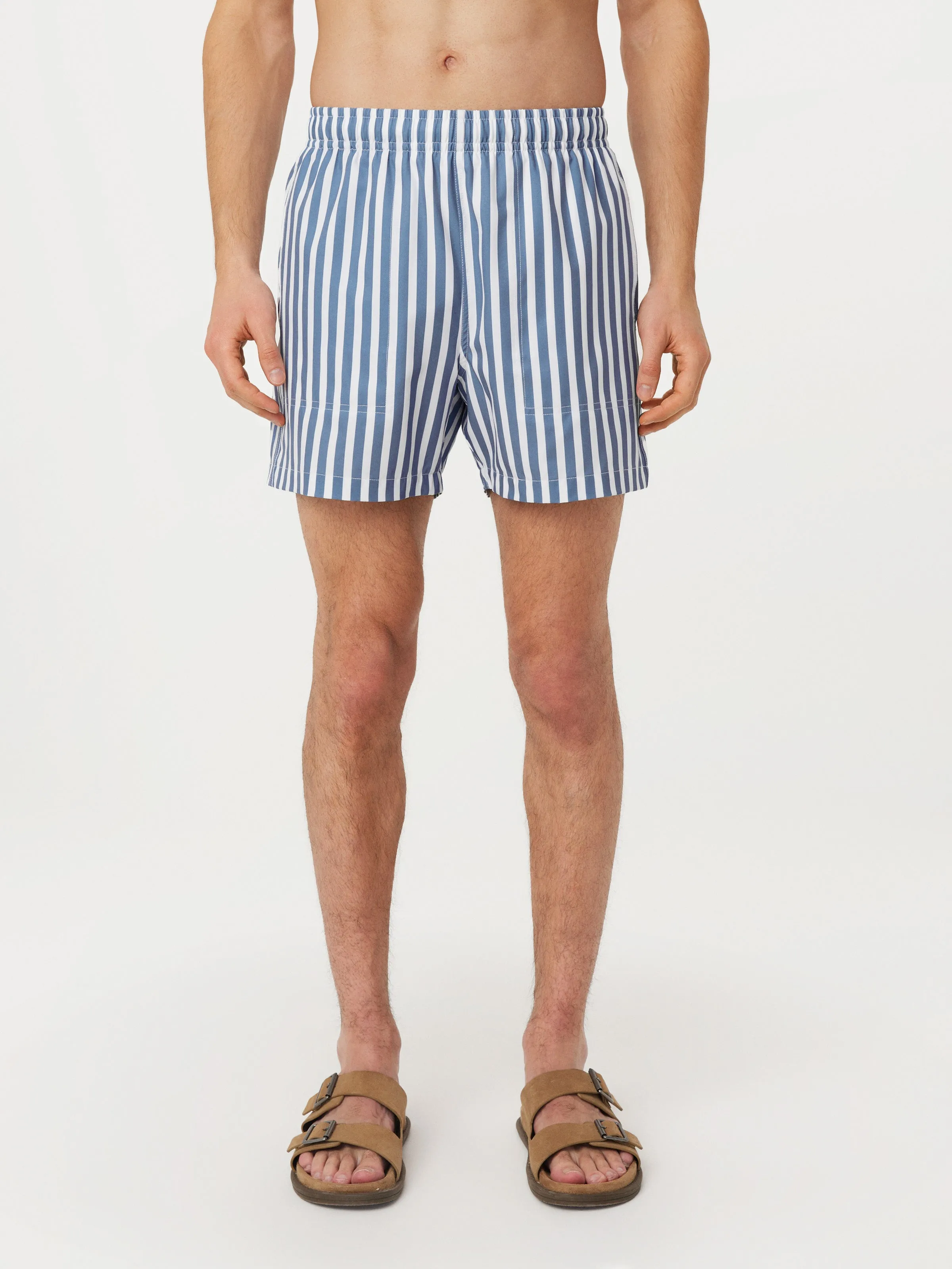 The Striped 5in Swim Short in Blue