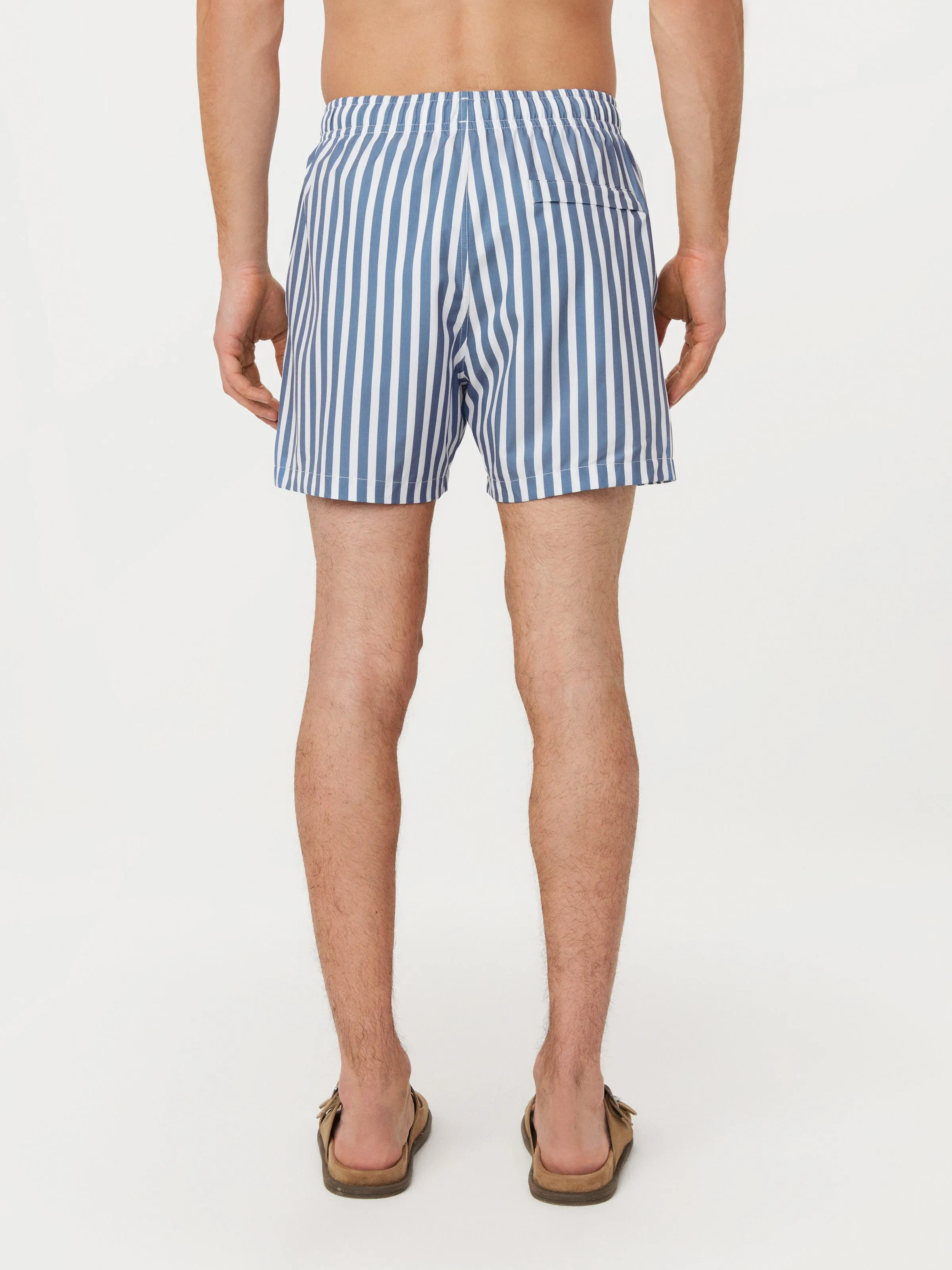 The Striped 5in Swim Short in Blue