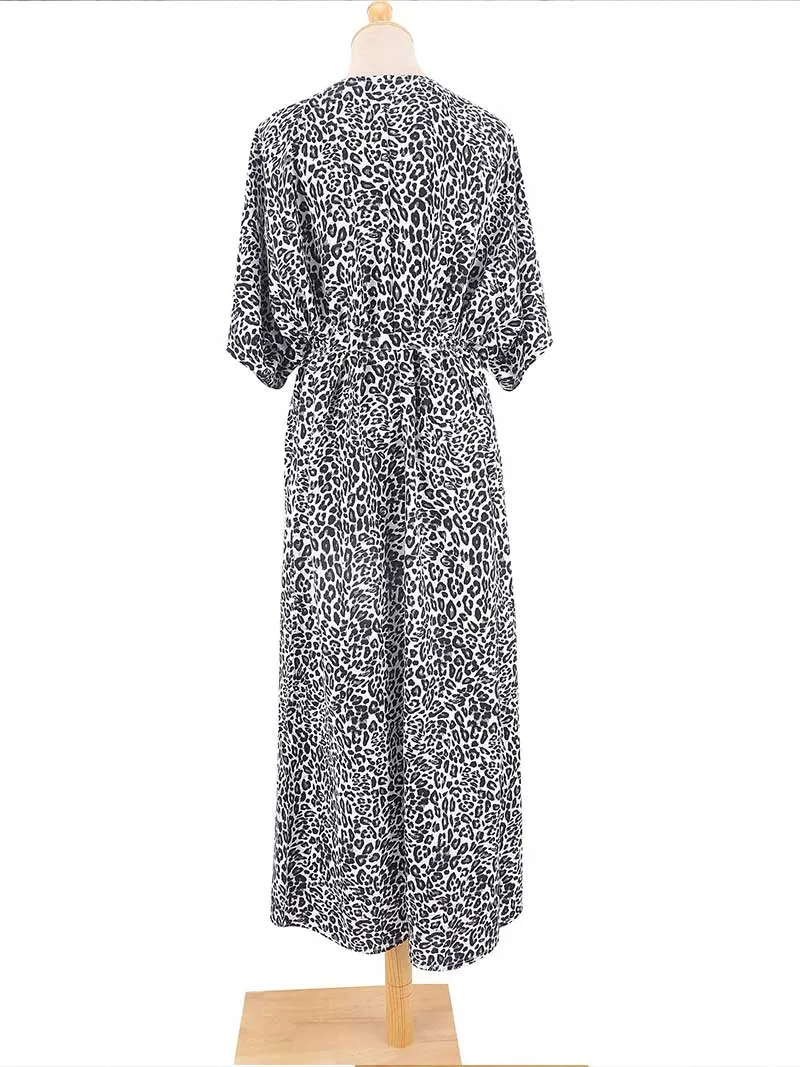 Tie-Dye Print Different Colors Rayon Long Length Gown Kimono Duster Robe