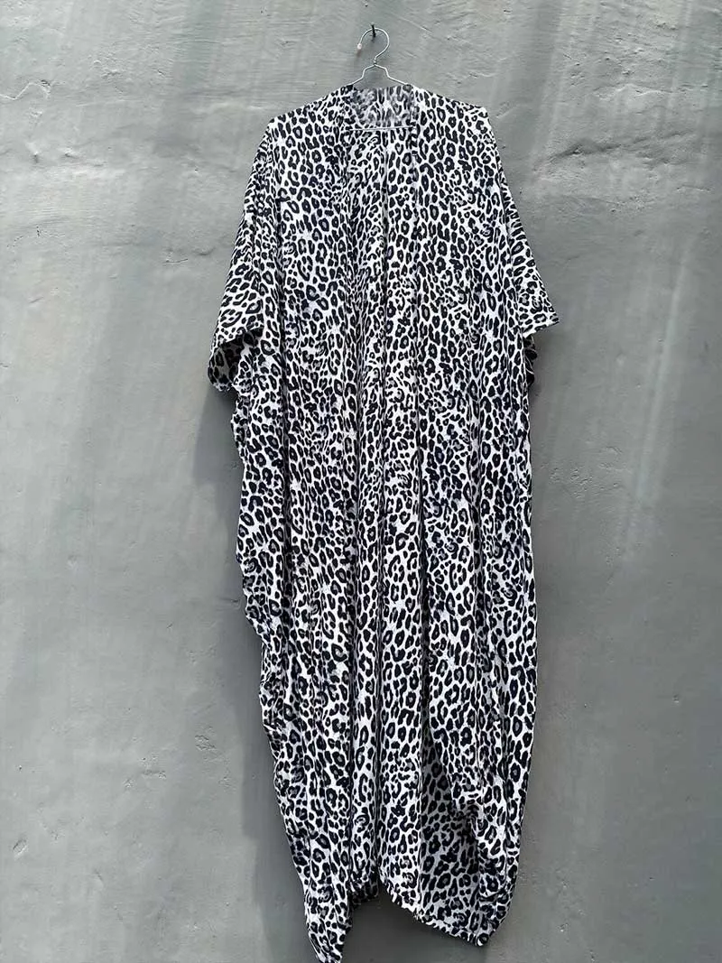 Tie-Dye Print Different Colors Rayon Long Length Gown Kimono Duster Robe