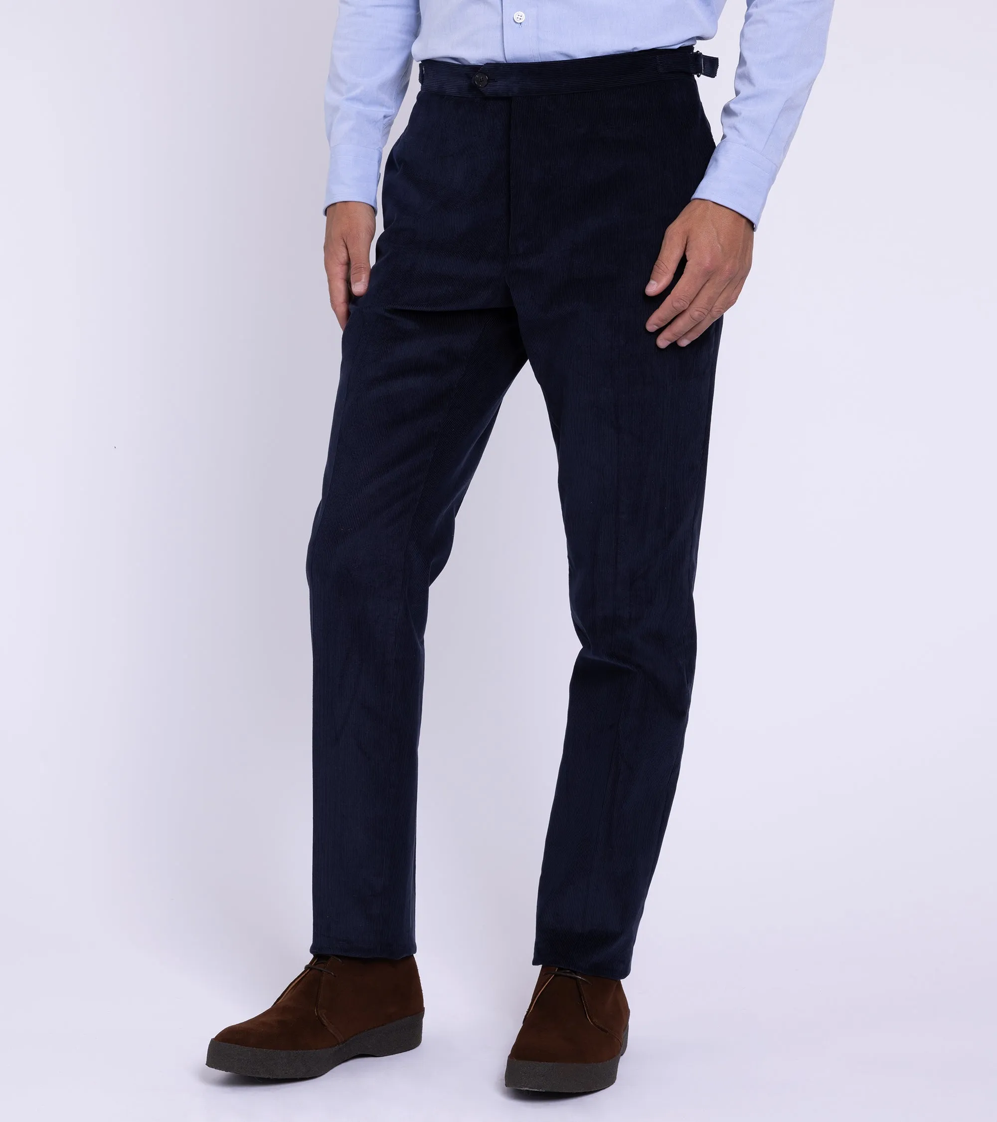 Trunk Wigmore Fine Cotton Corduroy Suit Trousers: Navy