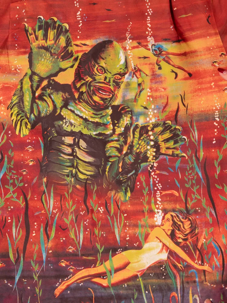 Universal Monsters: Creature of the Black Lagoon Vintage Movie Poster Skirt in Rust