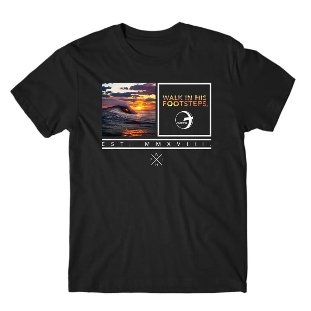 Walk In His Footsteps Sunset Squares T-Shirt