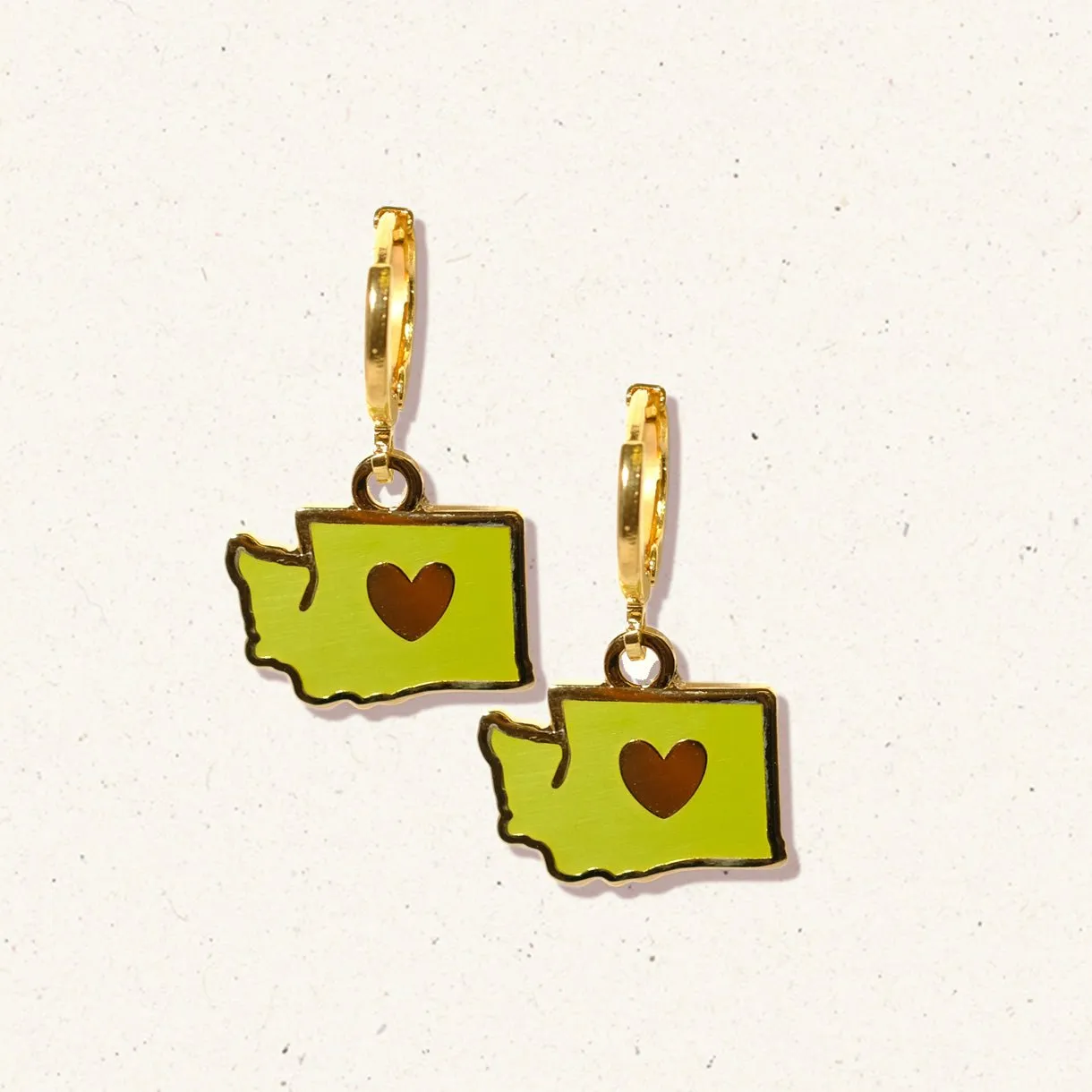 Washington state love huggie hoop earrings