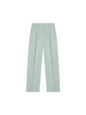 Women's Organic Cotton Tailored Trousers—Eucalyptus Blue