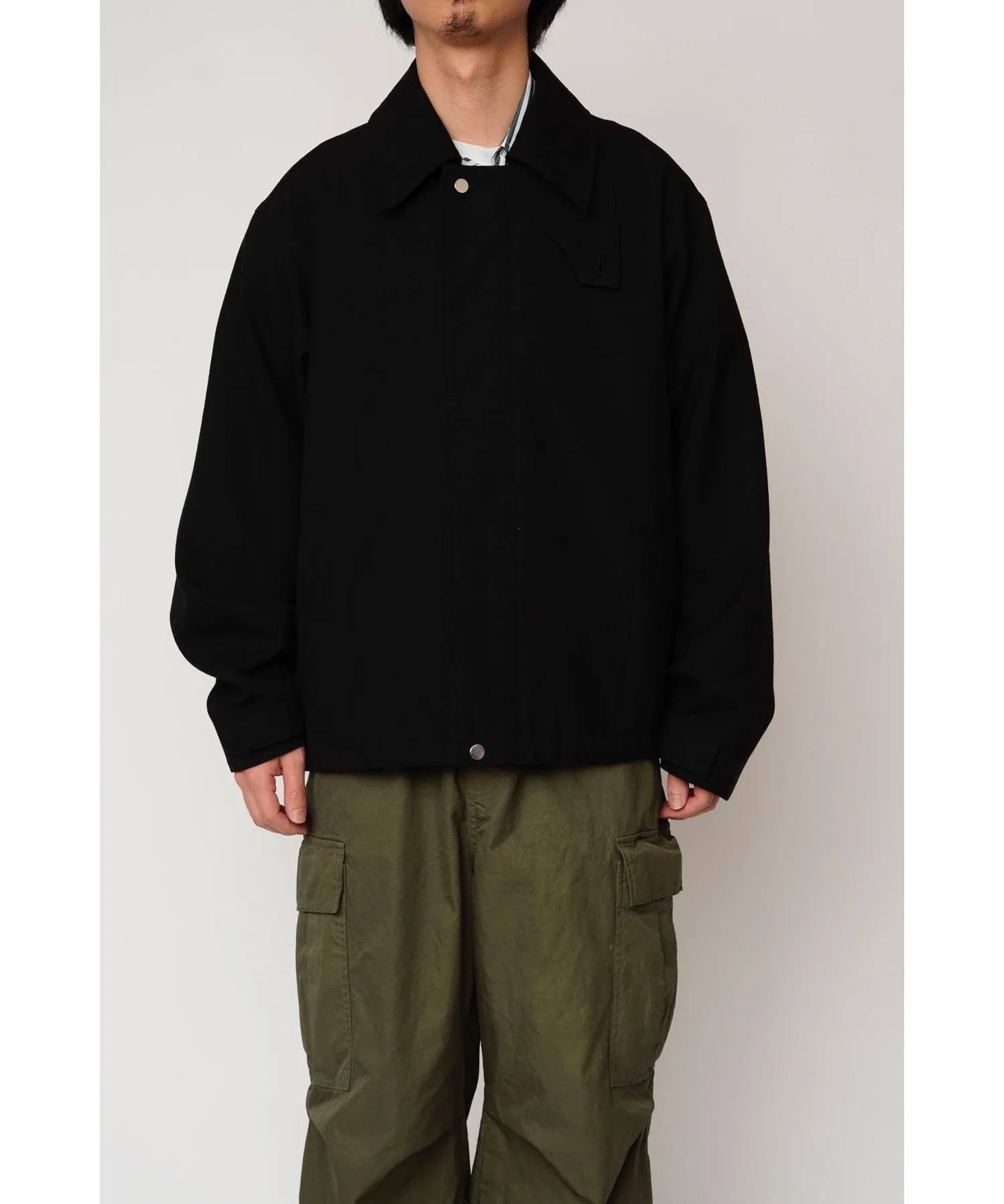 WOOL MIRITARY BLOUSON "BLACK"